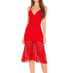 Karina Grimaldi Diana Lace Dress Red Sz XS